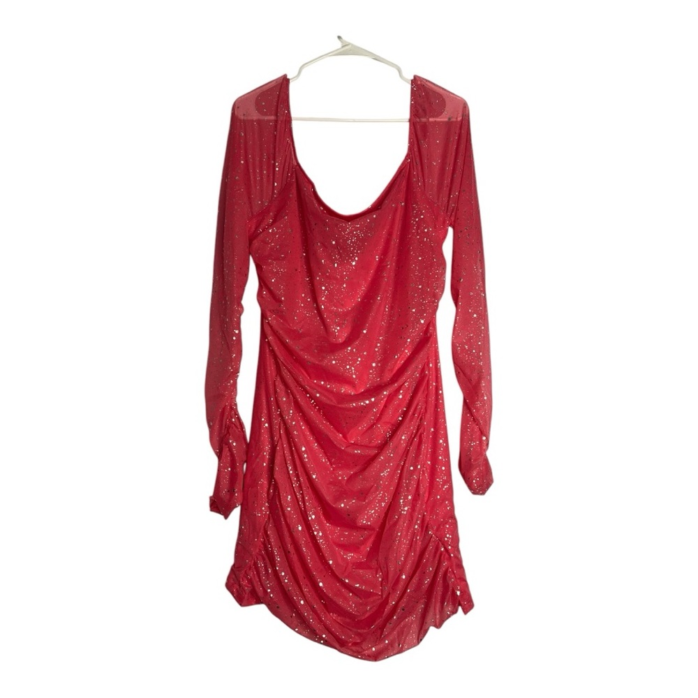 Red Sparkly Backless Dress NWOT BOX23